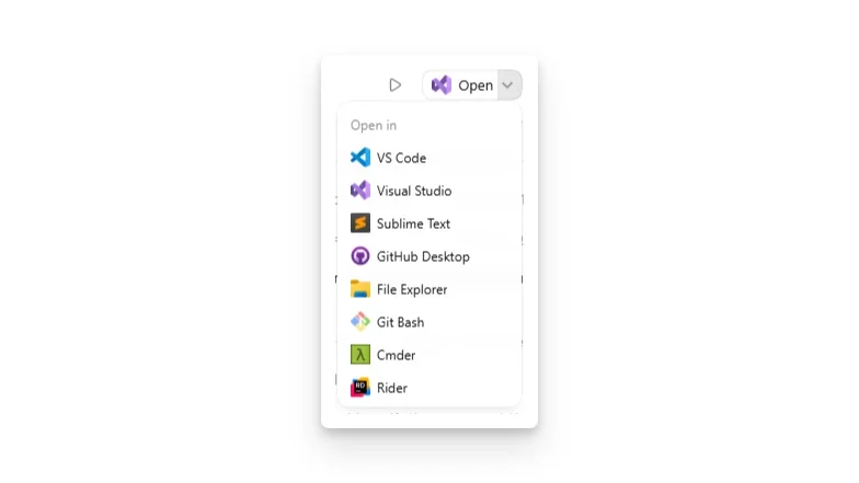 Codex’s Open menu in the ChatGPT app, with File Explorer highlighted